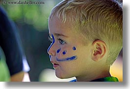 boys, california, childrens, faces, horizontal, kings canyon, paint, people, west coast, western usa, photograph