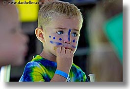 boys, california, childrens, faces, horizontal, kings canyon, paint, people, west coast, western usa, photograph