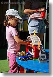 baseball cap, california, childrens, clothes, girls, hats, kings canyon, people, playing, toys, vertical, west coast, western usa, photograph