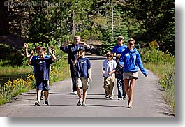 boys, california, childrens, horizontal, kings canyon, people, roads, walking, west coast, western usa, photograph