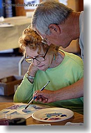 artists, california, clothes, glasses, helping, kings canyon, men, paint, painters, paintings, people, senior citizen, tom, vertical, west coast, western usa, womens, photograph