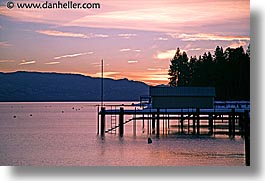 california, dawn, dock, horizontal, lake tahoe, sunrise, west coast, western usa, photograph