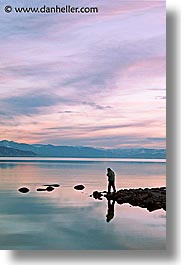 california, dusk, lake tahoe, lakes, snow, sunsets, vertical, west coast, western usa, photograph