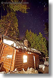 cabins, california, lake tahoe, long exposure, nite, scenics, star trails, stars, vertical, west coast, western usa, photograph