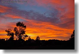 california, clouds, greenbrae, horizontal, houses, marin, marin county, north bay, northern california, silhouettes, sunsets, west coast, western usa, photograph