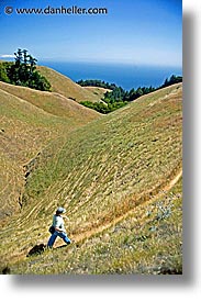 california, headlands, hikers, hills, hillside, landscapes, marin, marin county, marin headlands, north bay, northern california, san francisco bay area, vertical, west coast, western usa, photograph