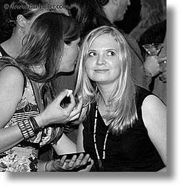 black and white, california, closing nite, events, film festival, marin, marin county, mill valley film festival, north bay, northern california, people, san francisco bay area, smiling, square format, west coast, western usa, womens, photograph