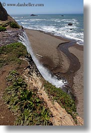 beaches, california, marin, marin county, north bay, northern california, palomarin trail, vertical, waterfalls, west coast, western usa, photograph