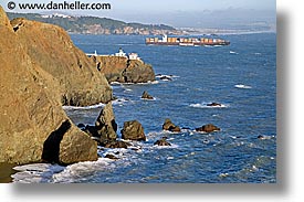 california, coastline, hapag, horizontal, lighthouses, lloyds, marin, marin county, north bay, northern california, pacific ocean, point bonita, san francisco bay area, scenics, tanker, water, west coast, western usa, photograph