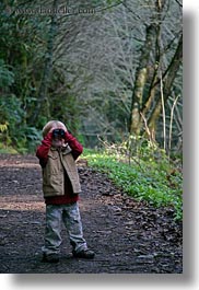 bear valley trail, binoculars, california, forests, hikers, jacks, marin, marin county, nature, north bay, northern california, plants, trees, vertical, west coast, western usa, photograph