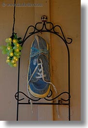 california, hangings, marin, marin county, north bay, northern california, olema, shoes, vertical, west coast, western usa, photograph