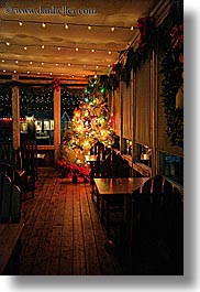 california, christmas, cove, decorations, dusk, events, lights, marin, marin county, nicks, nicks cove, north bay, northern california, restaurants, tomales bay, vertical, west coast, western usa, photograph