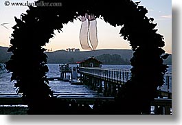 blues, california, christmas, colors, events, horizontal, marin, marin county, nicks cove, north bay, northern california, piers, tomales bay, west coast, western usa, wreath, photograph