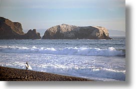 beaches, california, horizontal, marin, marin county, north bay, northern california, rodeo, rodeo beach, san francisco bay area, surfers, west coast, western usa, photograph