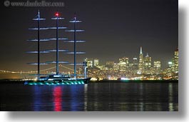 allens, california, horizontal, marin, marin county, nite, north bay, northern california, paul, paul allens yacht, san francisco, sausalito, slow exposure, views, west coast, western usa, yacht, photograph