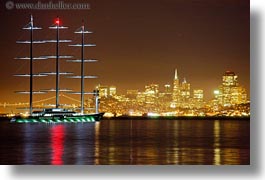 allens, california, horizontal, marin, marin county, nite, north bay, northern california, paul, paul allens yacht, san francisco, sausalito, slow exposure, views, west coast, western usa, yacht, photograph