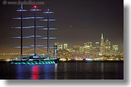 allens, california, horizontal, marin, marin county, nite, north bay, northern california, paul, paul allens yacht, san francisco, sausalito, slow exposure, views, west coast, western usa, yacht, photograph