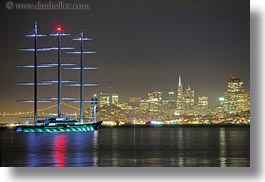 allens, california, horizontal, marin, marin county, nite, north bay, northern california, paul, paul allens yacht, san francisco, sausalito, slow exposure, views, west coast, western usa, yacht, photograph