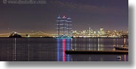 allens, california, horizontal, marin, marin county, nite, north bay, northern california, panoramic, paul, paul allens yacht, san francisco, sausalito, slow exposure, views, west coast, western usa, yacht, photograph