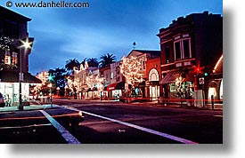 california, horizontal, marin, marin county, nite, north bay, northern california, san francisco bay area, sausalito, stores, streets, west coast, western usa, photograph