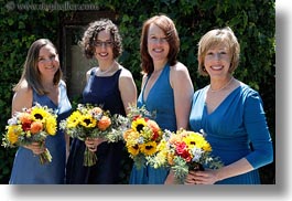 brides maids, california, flowers, girls, horizontal, marin, marin county, north bay, northern california, stinson beach, wedding, west coast, western usa, photograph