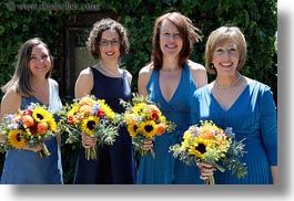 brides maids, california, flowers, girls, horizontal, marin, marin county, north bay, northern california, stinson beach, wedding, west coast, western usa, photograph