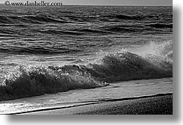 black and white, california, horizontal, marin, marin county, north bay, northern california, san francisco bay area, single waves, singles, waves, west coast, western usa, photograph