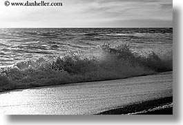 black and white, california, horizontal, marin, marin county, north bay, northern california, san francisco bay area, single waves, singles, waves, west coast, western usa, photograph