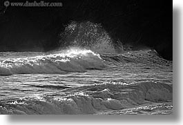 black and white, california, horizontal, marin, marin county, north bay, northern california, san francisco bay area, tiered, tiered waves, waves, west coast, western usa, photograph