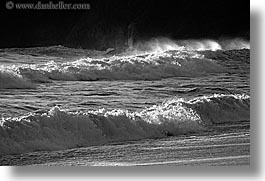 black and white, california, horizontal, marin, marin county, north bay, northern california, san francisco bay area, tiered, tiered waves, waves, west coast, western usa, photograph