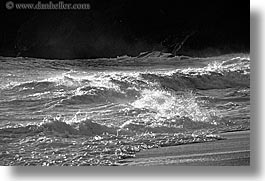 black and white, california, horizontal, marin, marin county, north bay, northern california, san francisco bay area, tiered, tiered waves, waves, west coast, western usa, photograph