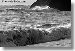 black and white, california, horizontal, marin, marin county, north bay, northern california, san francisco bay area, tiered, tiered waves, waves, west coast, western usa, photograph