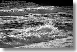 black and white, california, horizontal, marin, marin county, north bay, northern california, san francisco bay area, tiered, tiered waves, waves, west coast, western usa, photograph