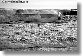 black and white, california, horizontal, marin, marin county, north bay, northern california, san francisco bay area, tiered, tiered waves, waves, west coast, western usa, photograph