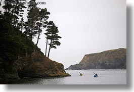 california, coastline, horizontal, kayaks, lagoon, mendocino, nature, plants, trees, water, west coast, western usa, photograph