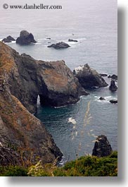 bridge, california, coastline, materials, mendocino, natural, nature, ocean, rocks, vertical, water, west coast, western usa, photograph