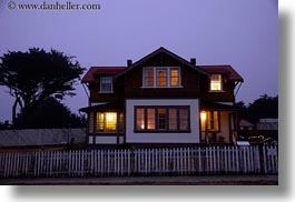 bed and breakfast, blues, california, colors, horizontal, houses, lighthouses, mendocino, slow exposure, west coast, western usa, photograph