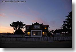 bed and breakfast, blues, california, clouds, colors, horizontal, houses, lighthouses, mendocino, nature, pink, sky, slow exposure, west coast, western usa, photograph
