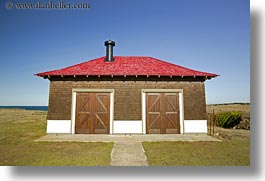 barn, buildings, california, horizontal, houses, lighthouses, mendocino, red, roofs, structures, west coast, western usa, photograph