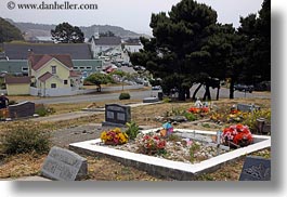 california, graves, gravestones, horizontal, mendocino, west coast, western usa, photograph