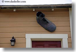 california, doors, horizontal, mendocino, shoes, west coast, western usa, photograph