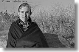 benches, black and white, california, horizontal, jills, mendocino, people, poncho, west coast, western usa, womens, photograph