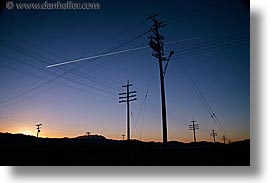 california, horizontal, nipton, planes, trails, west coast, western usa, wires, photograph