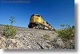 california, horizontal, nipton, trains, west coast, western usa, yellow, photograph