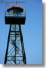 alcatraz, california, san francisco, stairs, towers, vertical, watches, west coast, western usa, photograph