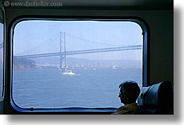 bay, bay bridge, bridge, california, ferry, horizontal, san francisco, west coast, western usa, windows, womens, photograph