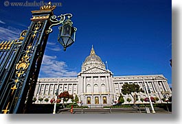 california, city hall, horizontal, lamp posts, san francisco, west coast, western usa, photograph