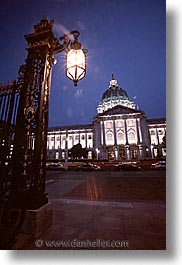 california, cities, city hall, nite, san francisco, vertical, west coast, western usa, photograph