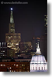 california, cities, city hall, san francisco, slow exposure, transamerica, vertical, west coast, western usa, photograph