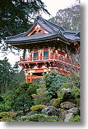 california, golden gate park, pagoda, park, san francisco, vertical, west coast, western usa, photograph